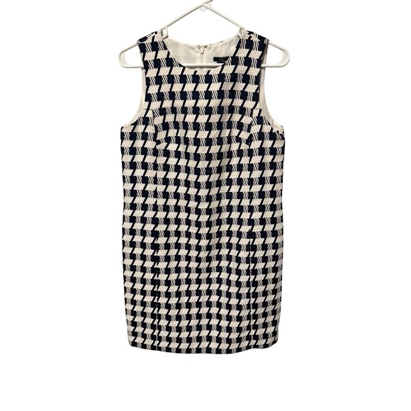 Ann Taylor Factory Petite Houndstooth Sleeveless Dress Career Size 8 - Picture 1 of 3